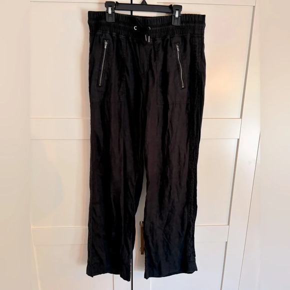 Athleta Cabo Linen Wide Leg Pant, BLACK SIZE 6 - Picture 3 of 7